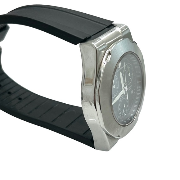 TECHNOMARINE BLACK FACE STAINLESS STEEL CASE CHRONOGRAPH WATCH MOD. ALPHA R3/G10 - Picture 4 of 8